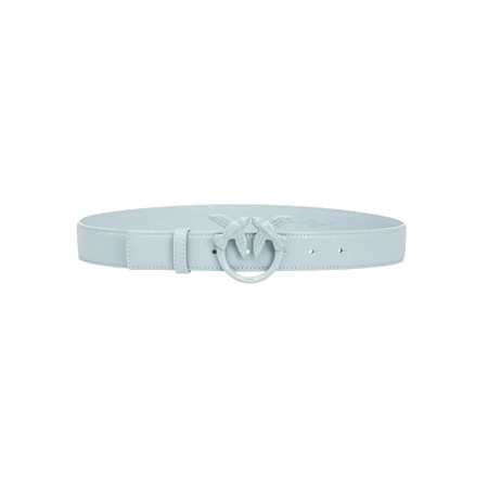 Skórzany pasek z klamrą Pinko LOVE BERRY H3 BELT 100125-A1K2 niebieski (3 cm)