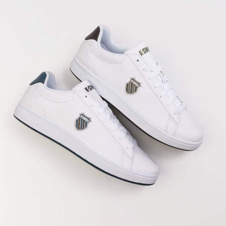 Sneakersy męskie K-Swiss Court Shield buty sportowe skórzane białe (06599-991-M)