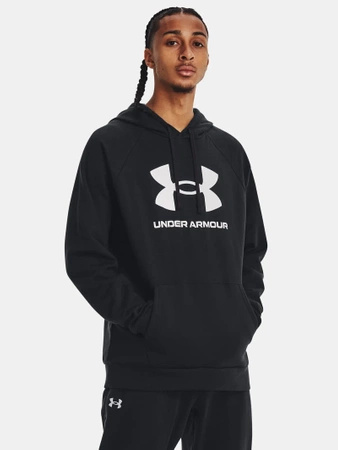 Bluza sportowa męska UNDER ARMOUR Rival Fleece Logo z kapturem kangurka czarna (1379758-001)