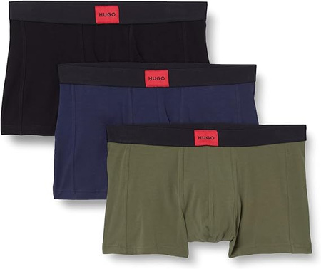 Bokserki męskie Hugo Trunk 3 Pak majtki bawełniane dopasowany krój bielizna