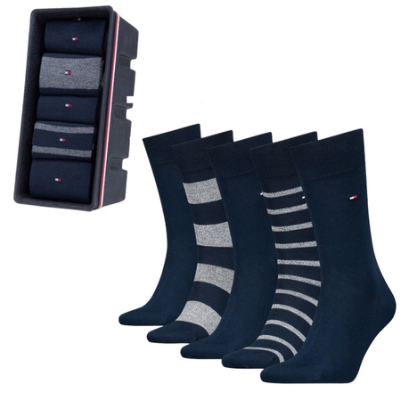 Skarpetki Tommy Hilfiger TH MEN SOCK 5P GIFTBOX MOULINE Granatowy (701224443001)