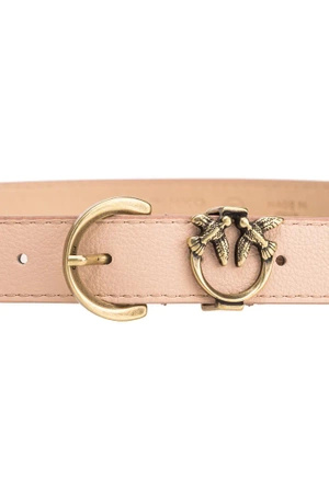 Wyprzedaż - Skórzany pasek z klamrą Pinko TAMBORIL H3 BELT 102820-A158 różowy (2.5 cm)