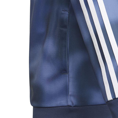 Bluza młodzieżowa Adidas Originals SST TOP rozpinana sportowa z lampasami niebieska (GN4128)