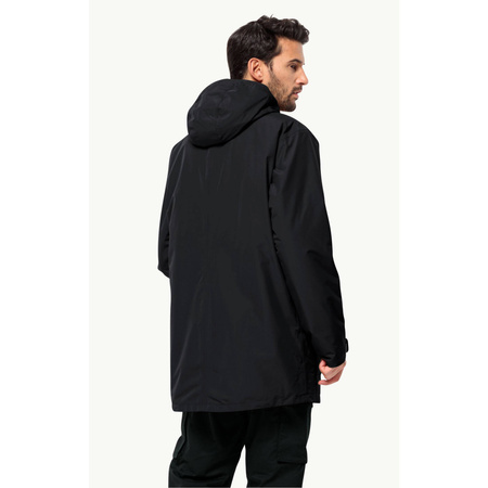 Kurtka zimowa męska Jack Wolfskin WINTERLAGER PARKA M black Texapore Fiber Insulated nieprzemakalny płaszcz (1115471_6000)