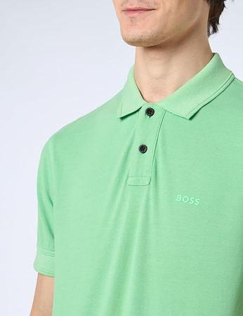 Koszulka męska Polo BOSS Prime Open Green regular fit zielona (50507813-347)