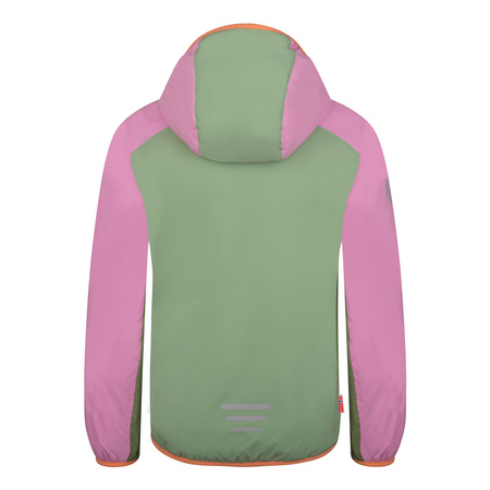 Kurtka ultralekka przejściowa dziecięca dla chłopca/dziewczynki Trollkids Kids Halsafjord Jacket pistachio green/wild rose/papaya (616-353)