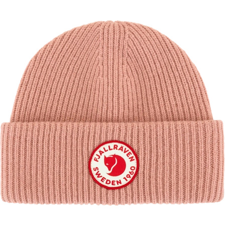 Czapka beanie damska/męska Fjällräven 1960 Logo Hat Dusty Rose wełniana zimowa różowa (F78142-300)