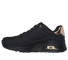 Sneakersy damskie Skechers Uno Shimmer Away buty sportowe czarne (155196-BBK)