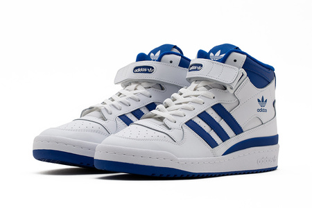 Buty sportowe męskie adidas Forum Mid skórzane sneakersy na co dzień biało-niebieskie (FY4976)