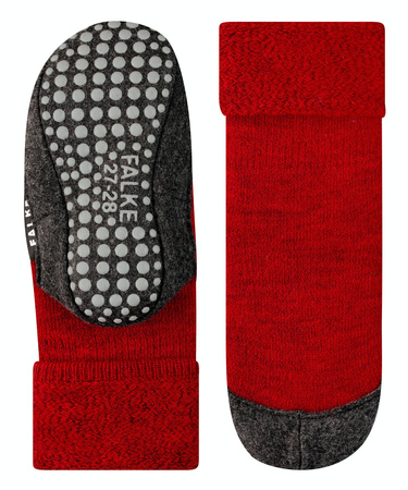 Wyprzedaż - Kapcie dziecięce z wełną merino FALKE Cosyshoe Teens SO CP fire antypoślizgowe (10560-8150)