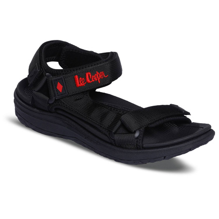 Wyprzedaż - Sandały na lato damskie Lee Cooper czarne (LCW-24-34-2615LA)