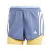 Spodenki adidas Own The Run 3-Stripes 2-IN-1 Short W Niebiesko-Pomarańczowe (IK5016)