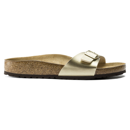 Klapki damskie Birkenstock Madrid Birko-Flor Gold regular szerokie złote (1016106)