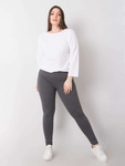 Ciemnoszare melanżowe bawełniane legginsy plus size (RV-LG-6304.12)