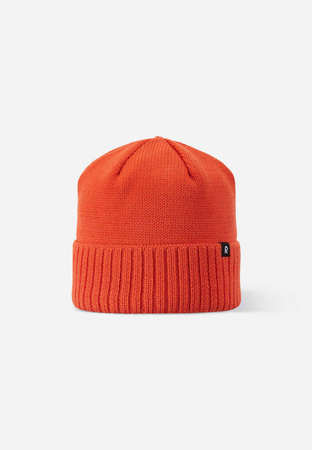 Wyprzedaż - Czapka zimowa dziecięca Reima Beanie Kalotti Red Orange Junior z certyfikowanej wełny pomarańczowa (5300232A-2820)
