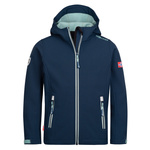 Kurtka softshell dziecięca dla chłopca/dziewczynki Trollkids Kids Trollfjord Jacket navy/aqua (161-132)