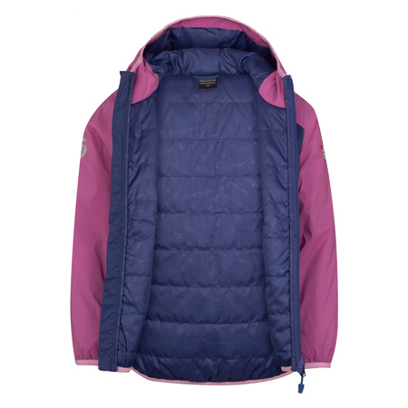 Kurtka ultralekka przejściowa dziecięca dla chłopca/dziewczynki Trollkids Kids Halsafjord Jacket violet blue/mallow pink/wild rose (616-111)