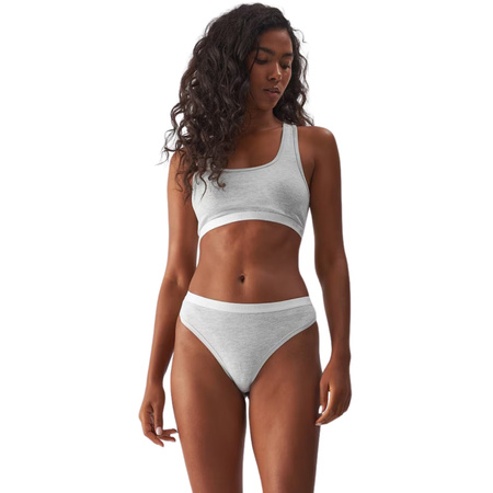 Majtki damskie stringi 4F F026 chłodny jasny szary melanż (4FWMM00UPTSF026 27M)