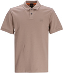 Koszulka Polo męska BOSS Passenger Open Brown slim fit brązowa (50507803-246)