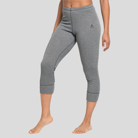 Wyprzedaż - Legginsy termoaktywne damskie 3/4 Odlo Active Warm Eco spodnie sportowe do łydki szare (159131/10183)