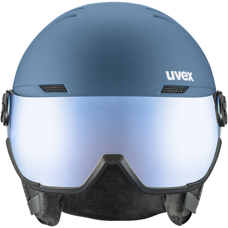 Kask narciarski damski/męski Uvex Wanted Visor all-mountain snowboardowy sportowy niebieski (56/6/262/00)