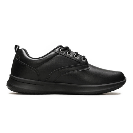 Sneakersy męskie czarne Skechers Delson Antigo buty skórzane oxfordy czarne (65693-BBK)