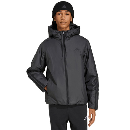 Kurtka męska adidas Essentials Climawarm 3 Stripes Insulated Hooded czarna (KB8149)