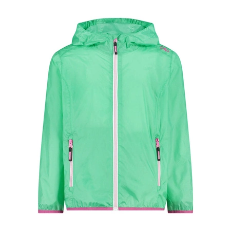 Kurtka dziecięca wodoodporna CMP Kid G Jacket Rain Fix Hood lekka zielona (3X53255-E306)