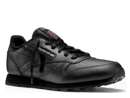 Wyprzedaż - Buty sportowe damskie skórzane czarne Reebok Classic Leather (50149)