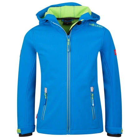Kurtka narciarska dziecięca TrollKids Kids Trollfjord Jacket medium blue/green wodoodporna niebieska (161-106)