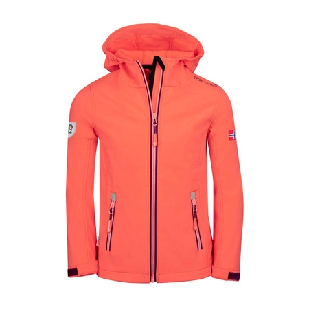 TrollKids Trollfjord Girls Orange Softshell Outdoor Jacket Softshell  (175-222)