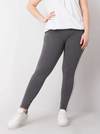 Ciemnoszare melanżowe legginsy plus size (RV-LG-6302.53)