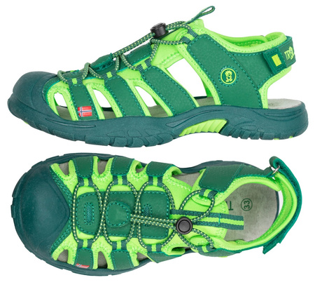 Sandały sportowe dziecięce dla chłopca/dziewczynki Trollkids Kids Kvalvika Sandal dark green/light green (194-309)