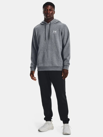 Bluza z kapturem męska UNDER ARMOUR Essential Fleece bawełniana z kieszenią szara (1373880-012)