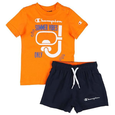 Dres sportowy dziecięcy Champion Legacy set komplet dresowy pomarańczowy (306049OS017)