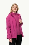 Kurtka sportowa damska 3 w 1 Jack Wolfskin Moonrise 3in1 Jkt W trekkingowa różowa (1115621_2318)