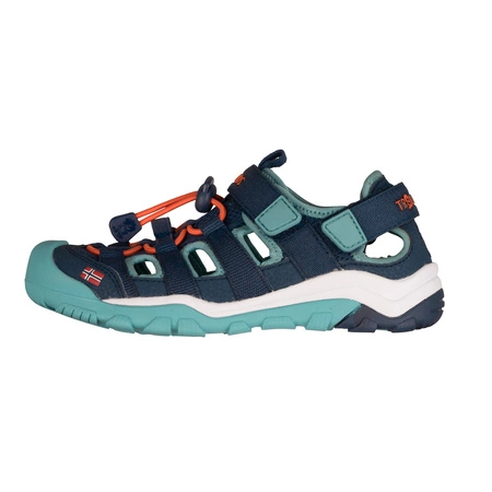 Sandały sportowe dziecięce dla chłopca/dziewczynki Trollkids Kids Kristiansand Sandal XT dark navy/dusky turquoise/glow orange (665-110)