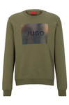 Wyprzedaż - Bluza męska Hugo Boss z bawełaninej dzianiny z nadrukiem zielona (50488906-345)