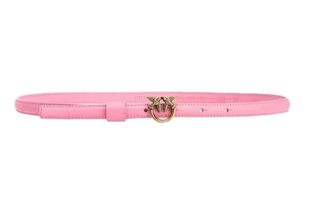 Skórzany pasek z klamrą Pinko LOVE BERRY H2 BELT 100143-A0F1 różowy (2 cm)