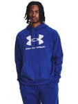 Bluza z kapturem męska UNDER ARMOUR Rival Fleece Logo kangurka niebieska (1379758-400)