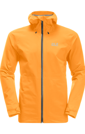 Wyprzedaż - Kurtka przeciwdeszczowa męska Jack Wolfskin HIGHEST PEAK JACKET M orange pop (1115131_3087)