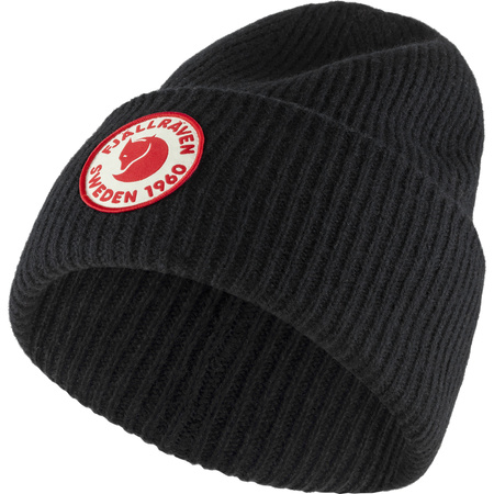 Czapka zimowa wełniana damska/męska Fjällräven 1960 Logo Hat Black ciepła czarna (F78142-550)