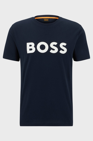 T-shirt męski BOSS Thinking 1 BLU koszulka na lato regular fit granatowa (50481923-405)