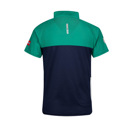 Koszulka sportowa dziecięca dla chłopca/dziewczynki Trollkids Kids Trondheim Shirt pepper green/navy (399-327)