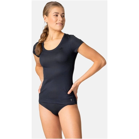 Wyprzedaż - Koszulka termoaktywna sportowa damska Odlo Active F-Dry Light S/S t-shirt czarna (141161/20731)