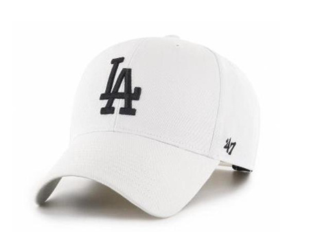 Czapka bejsbolowa damska/męska 47 Brand MLB Los Angeles Dodgers z daszkiem biała (B-RAC12CTP-WH)
