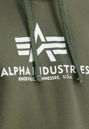 Bluza męska Alpha Industries Basic Hoody zielona z kapturem (178312-257)