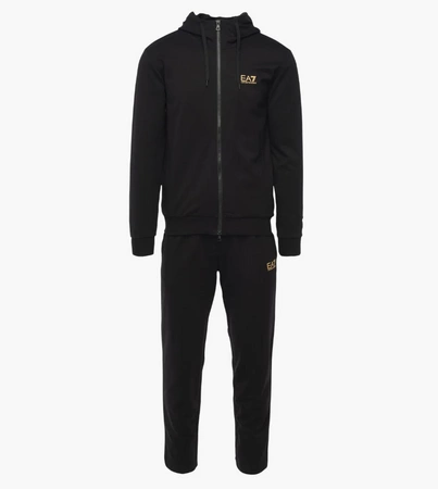Dres sportowy męski EA7 Emporio Armani bluza z kapturem spodnie czarny (8NPV62-PJVRZ-0208)