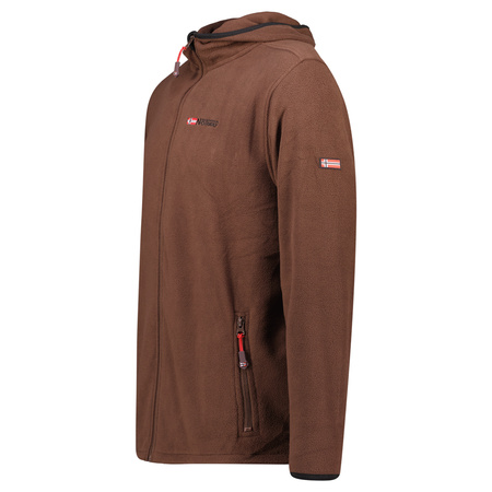 Bluza polarowa męska Geographical Norway UNICIA  MEN 224 ciepła rozpinana na zamek błyskawiczny brązowa (WX3713H/GN)