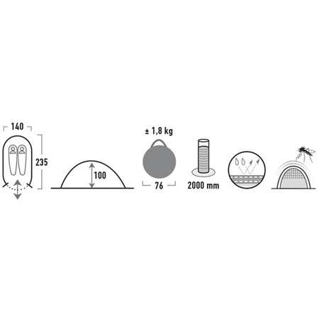 Namiot High Peak Vision 2 zielony  (10108)